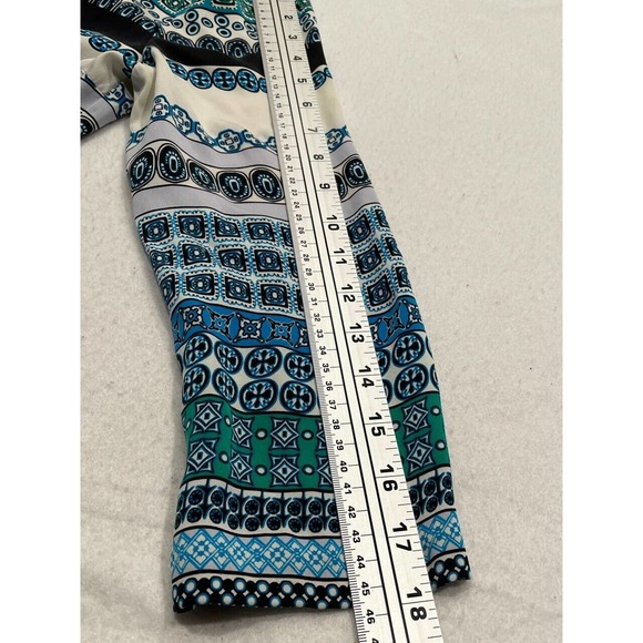 Diane Von Furstenberg Silk Shift Dress 6 Geometric Stripe Boat Neck 3/4 Sleeve - Picture 15 of 16